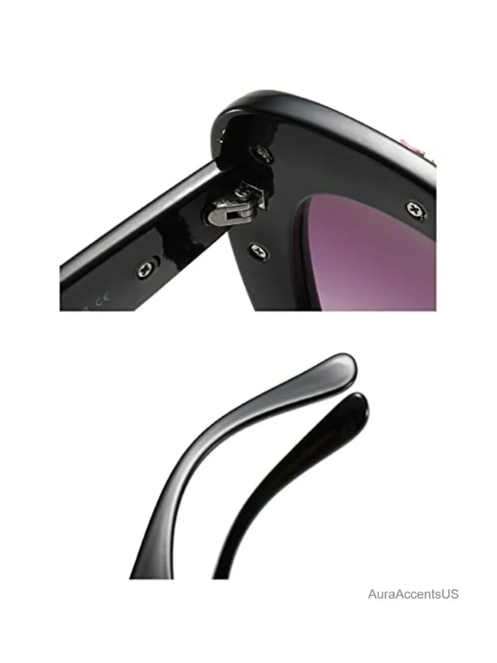 Oversized Cat Eye Sunglasses Gradient Floral Half Frame Retro UV Protection